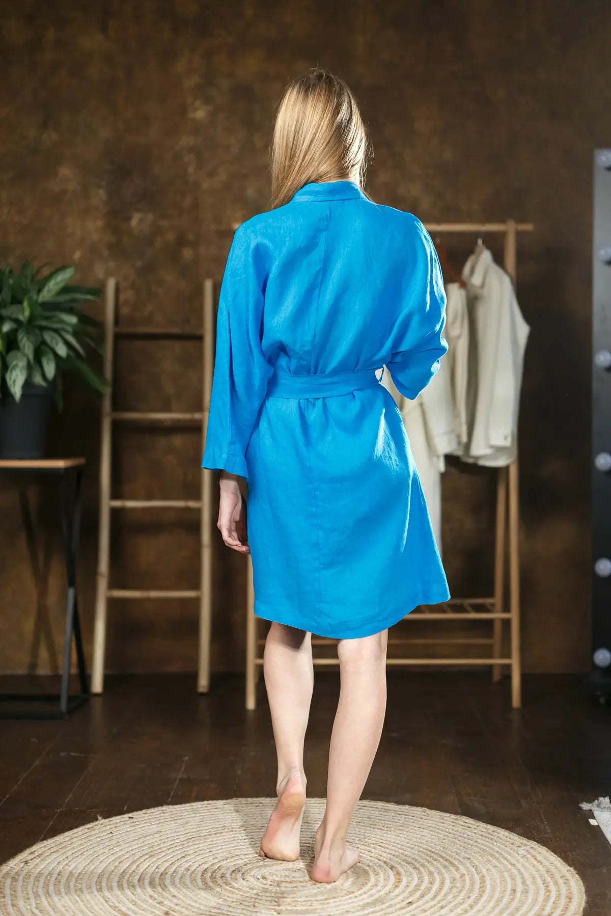 Bordeaux linen kimono blue