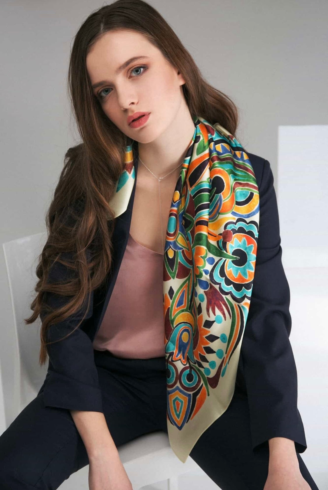 Premium Silk Scarf “Royal Whim”