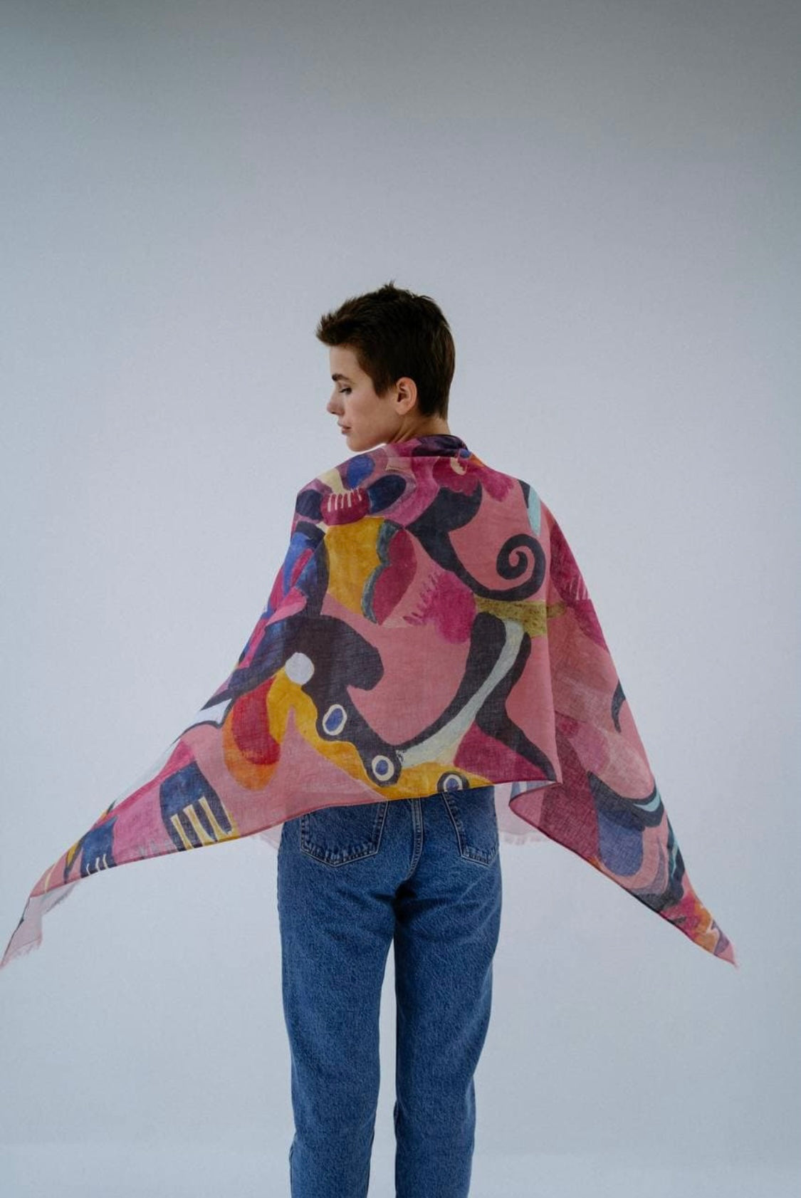 Linen Stole “Pink Dreams”