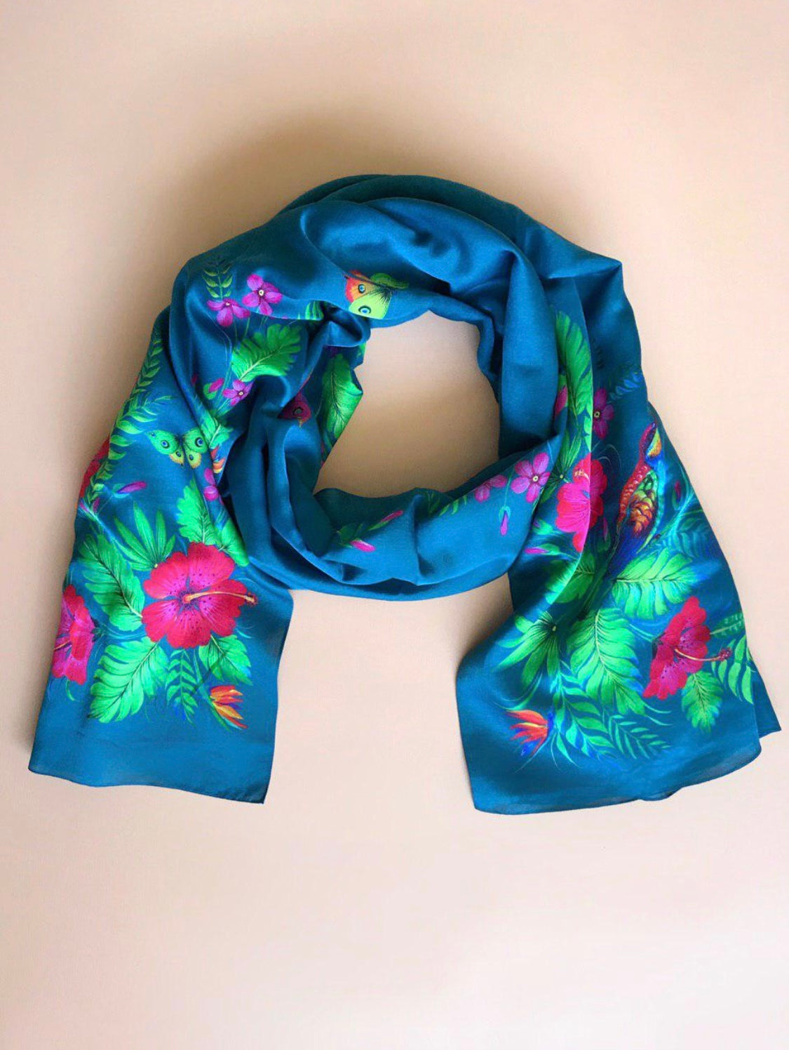 Wrap “Passion Flower”, marine