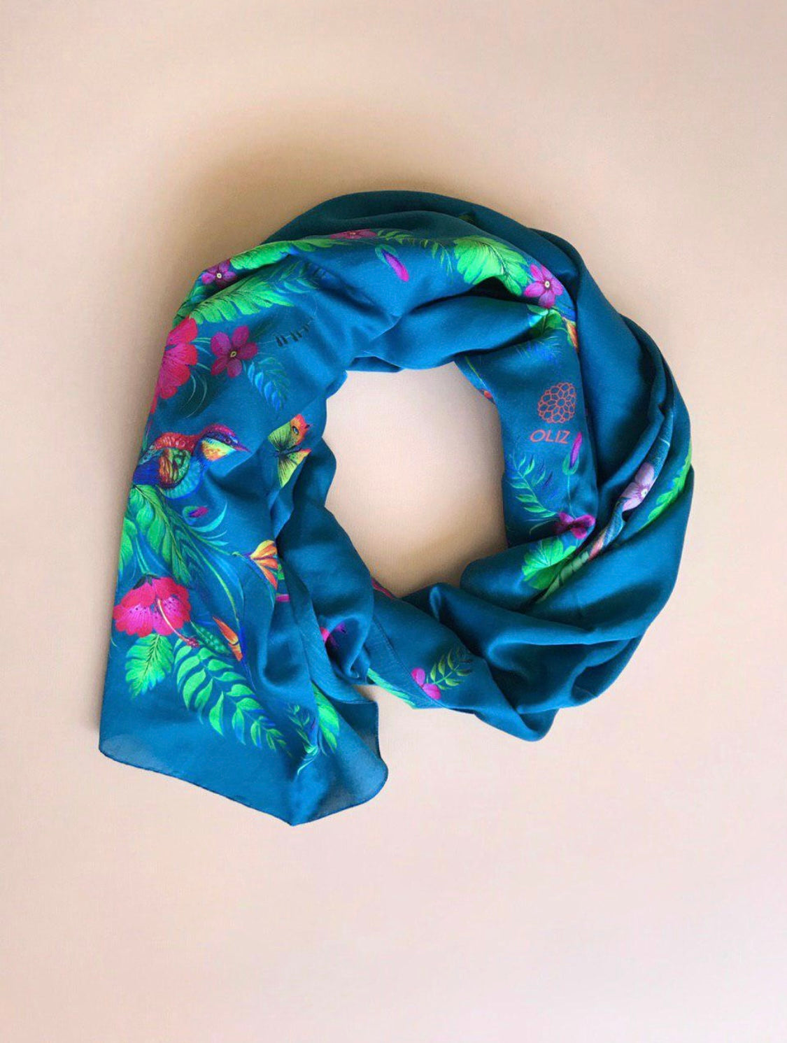 Wrap “Passion Flower”, marine