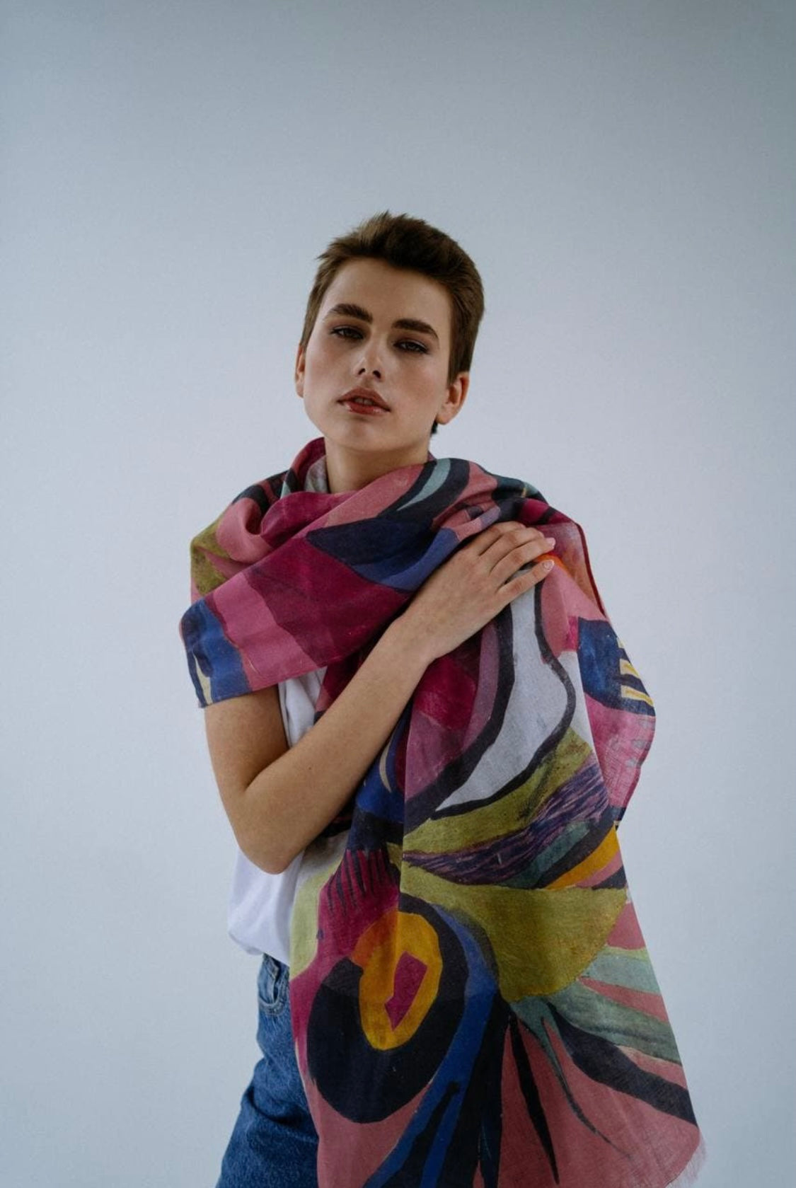 Linen Stole “Pink Dreams”