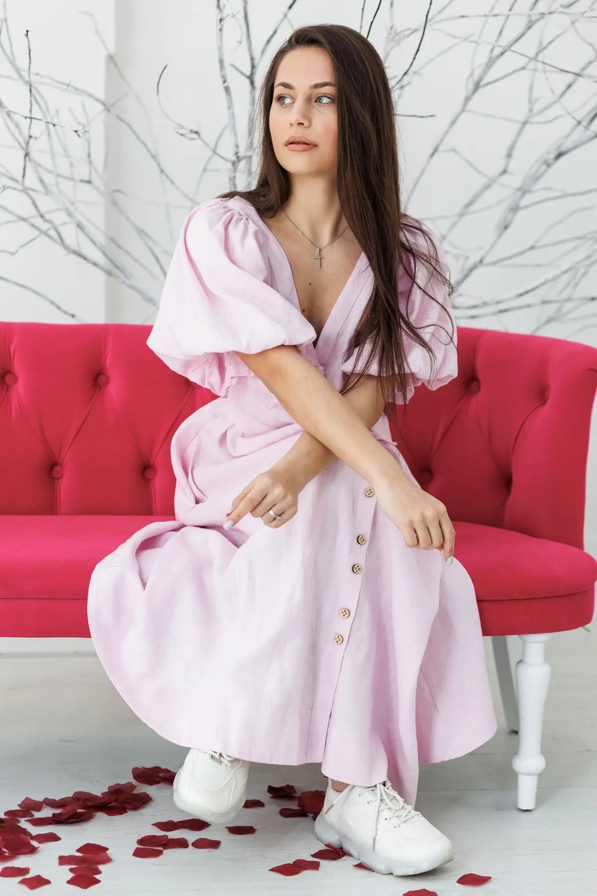 Montgomery linen dress lilac