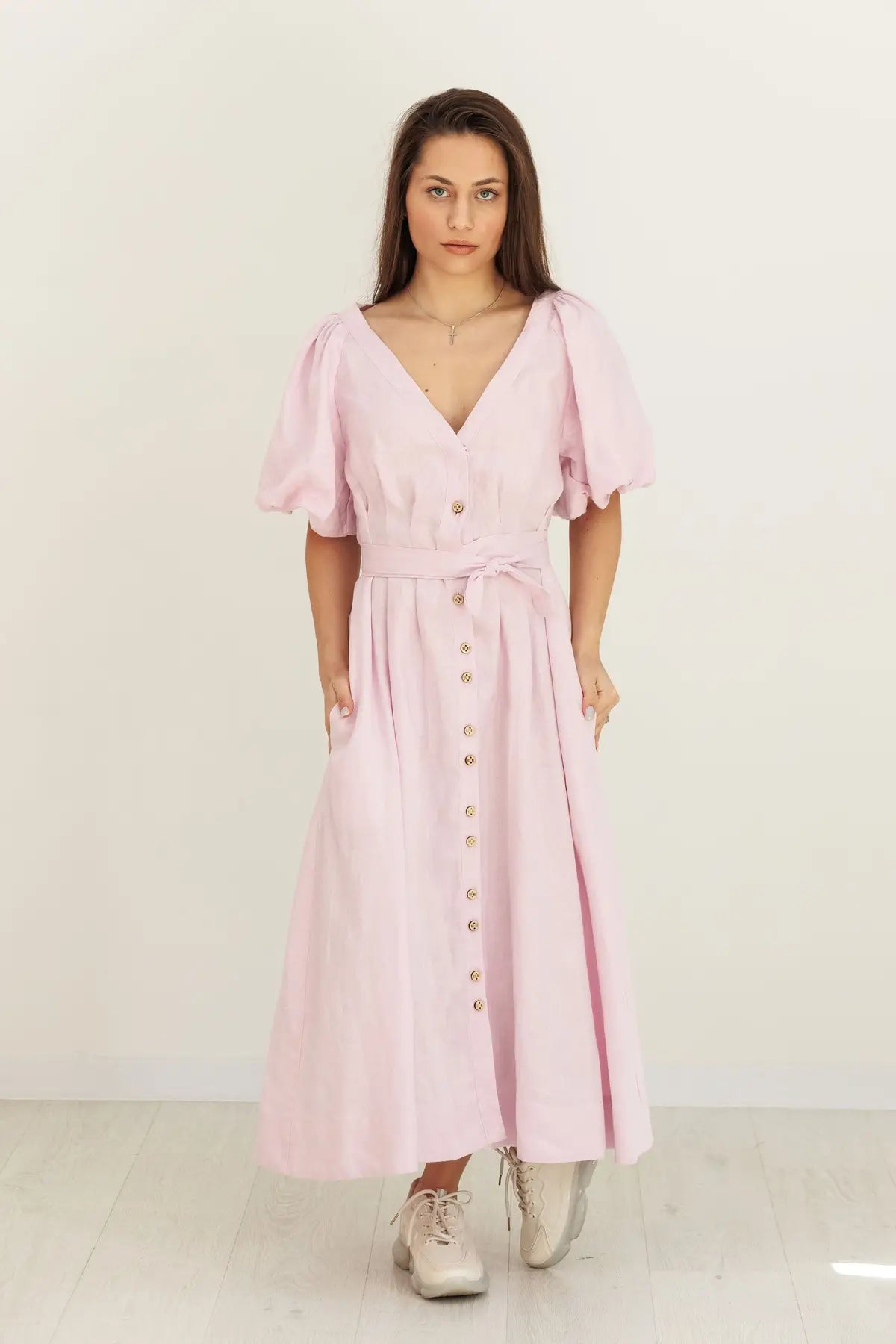 Montgomery linen dress lilac