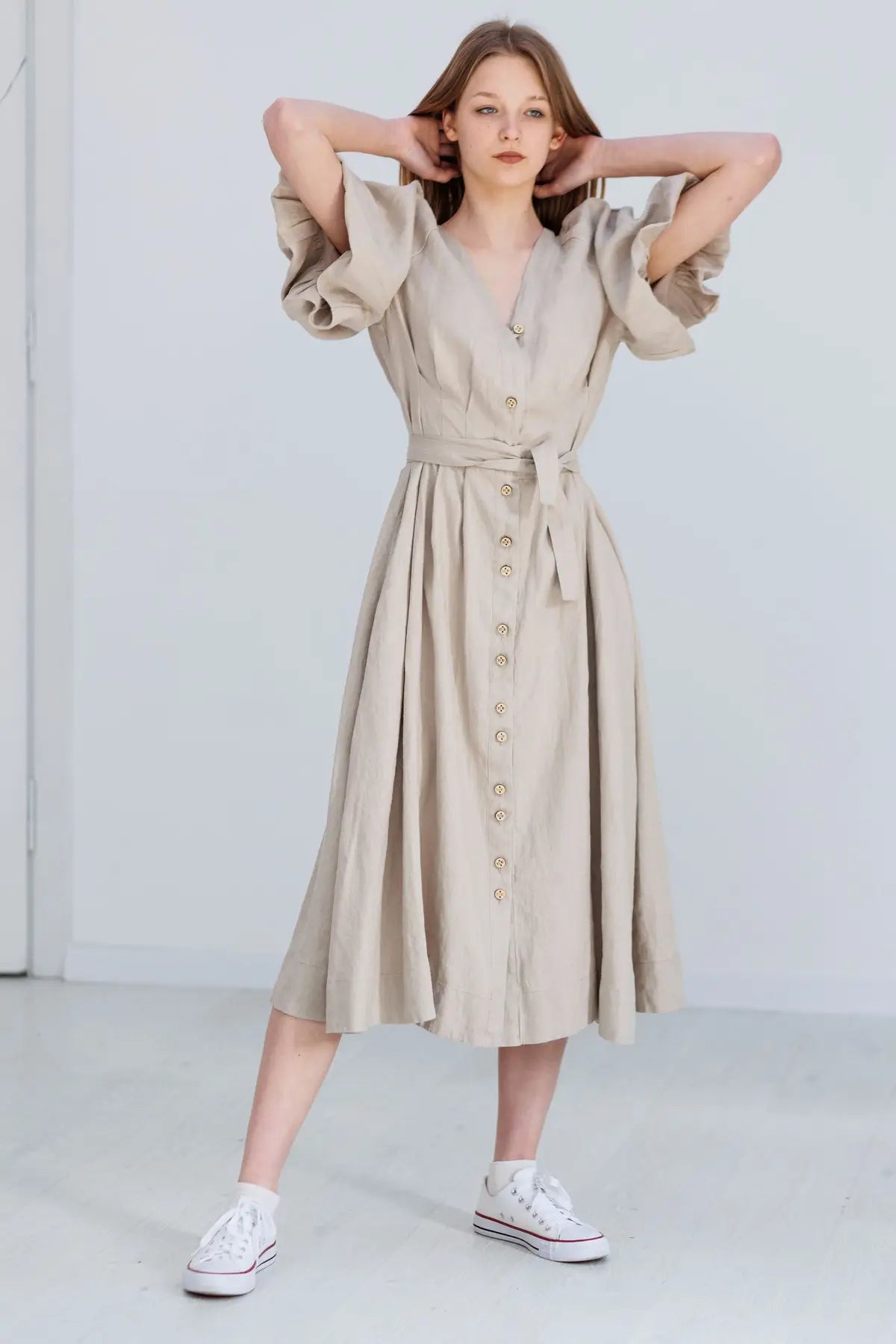Montgomery linen dress beige
