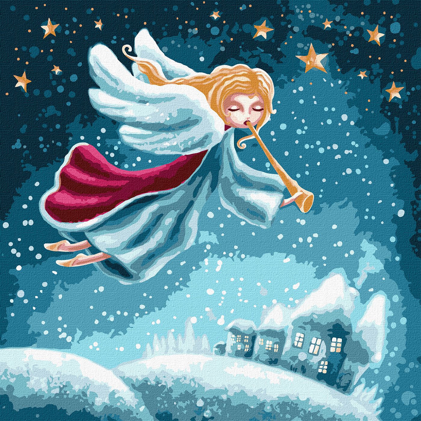 Painting by numbers - Christmas angel ©Elena Schweitzer