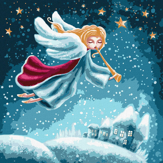 Painting by numbers - Christmas angel ©Elena Schweitzer