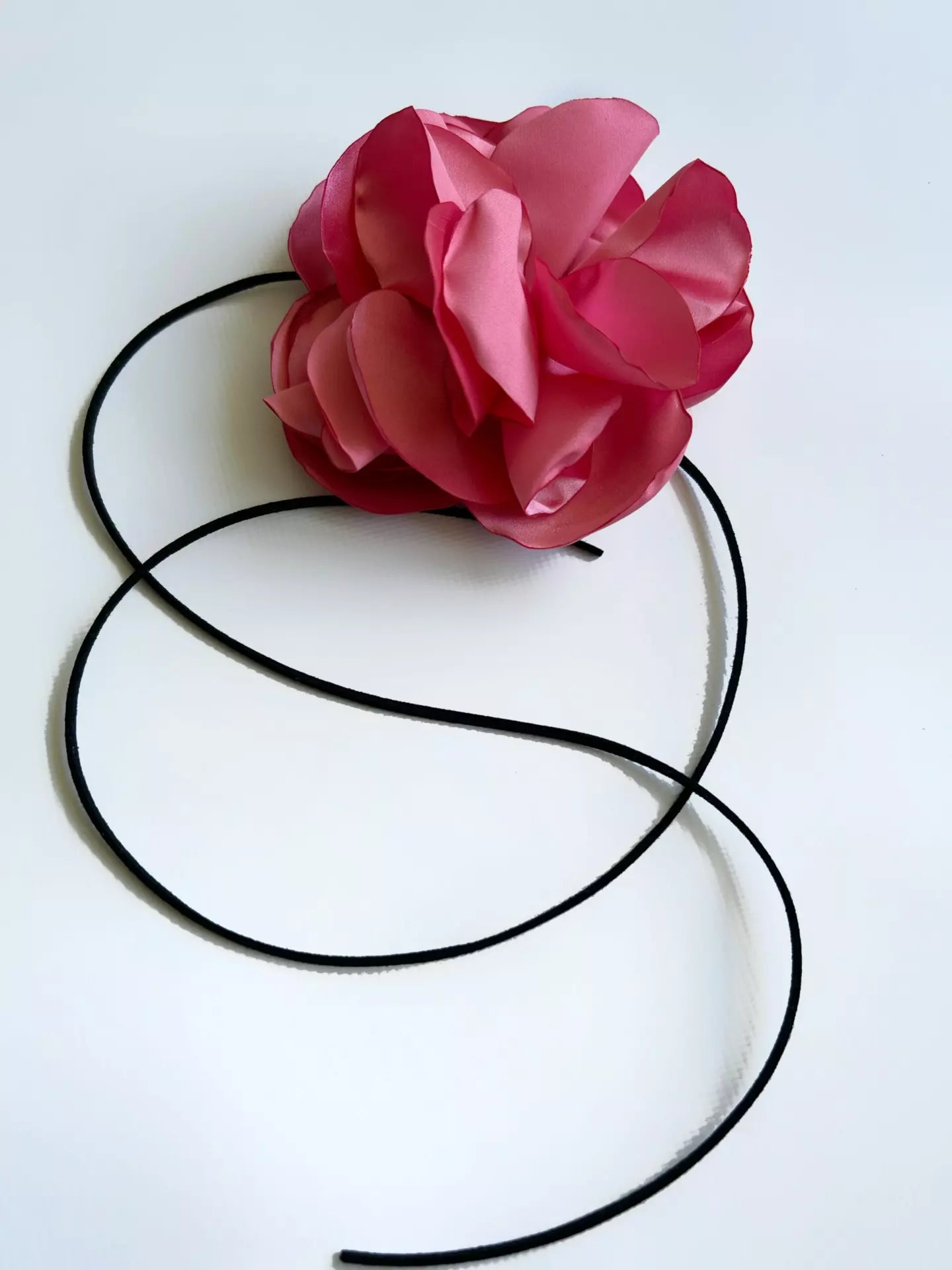 Accessory silk flower with ties (pink)