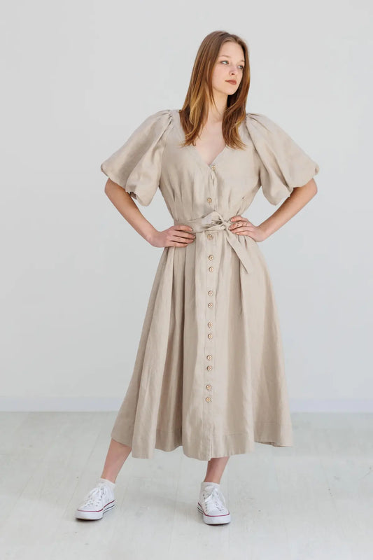 Montgomery linen dress beige